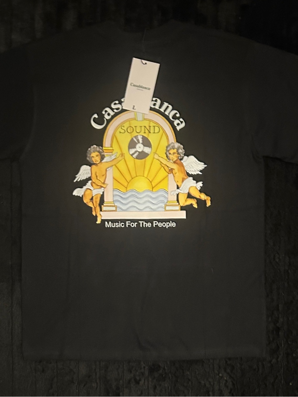 Casablanca Black 'Sound' Graphic Short Sleeve Tee - Music For The People